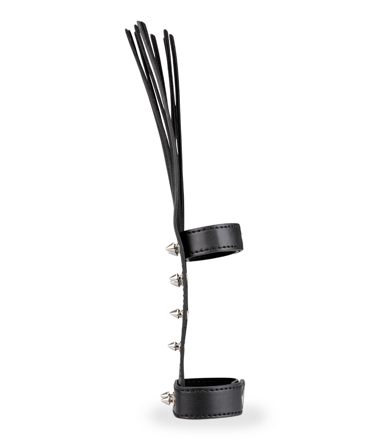 Faux leather spiked flogger glove