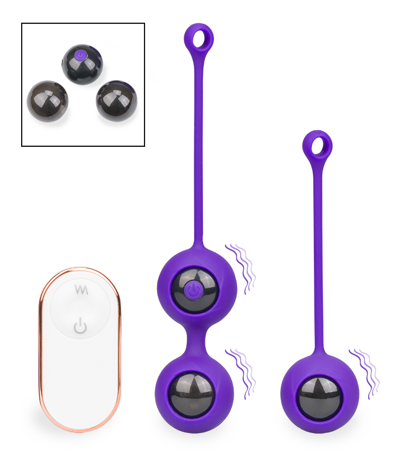 Feely vibrating jiggle ball set