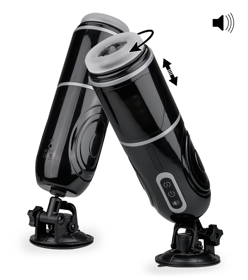 Feline rotating and thrusting masturbator with audio feature