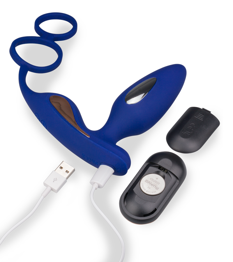 Fever estim vibrating anal plug with cock ring