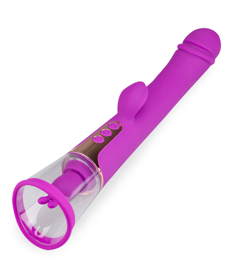 Fine rabbit vibrator with pussy pump