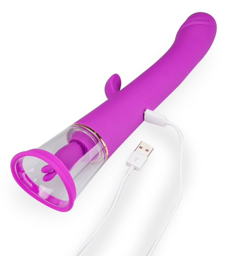 Fine rabbit vibrator with pussy pump