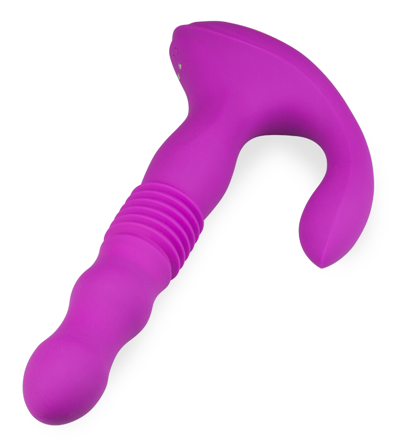 Finn vibrating and thrusting butt plug