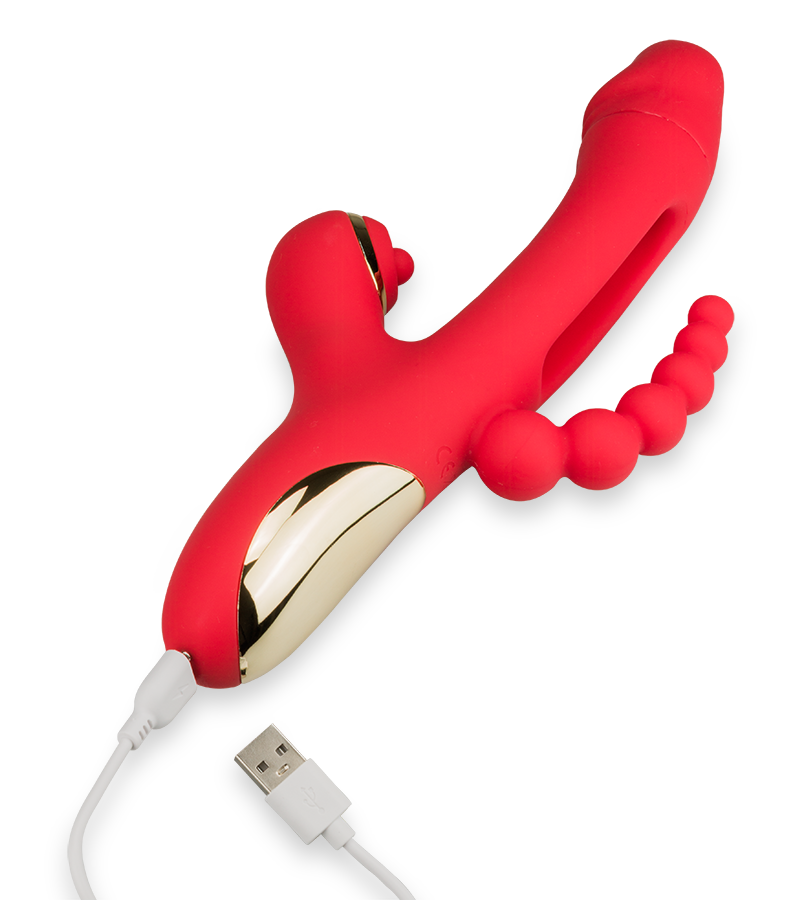 Fireworks triple-stimulation G-spot tapping rabbit vibrator