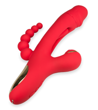 Load image into Gallery viewer, Fireworks triple-stimulation G-spot tapping rabbit vibrator