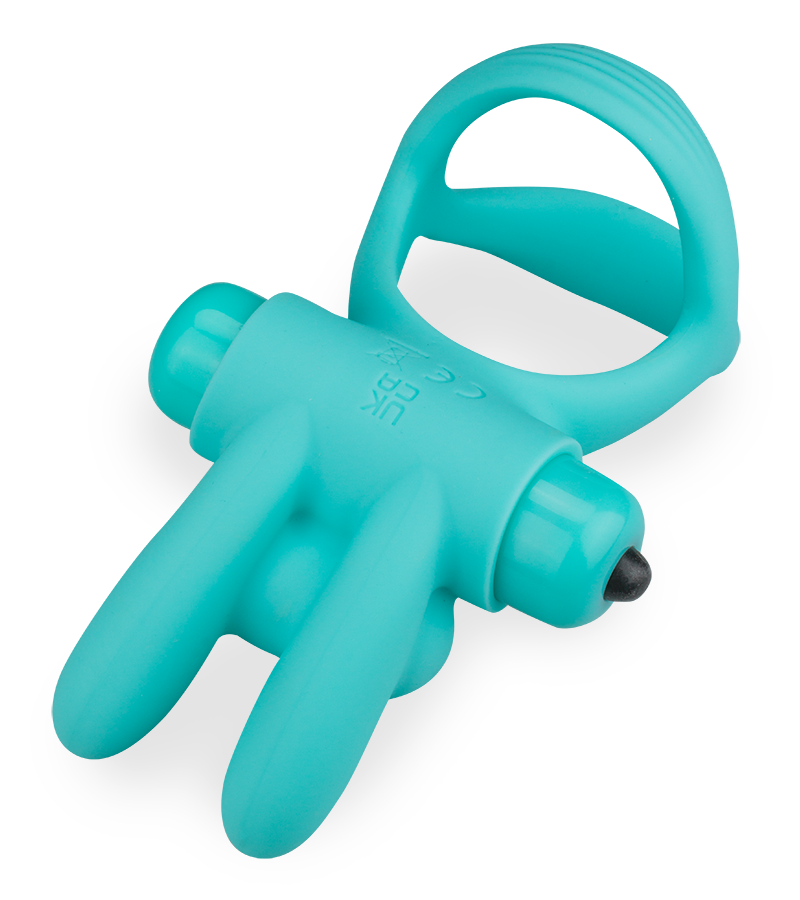Fizzer triple silicone cock ring with vibrating rabbit