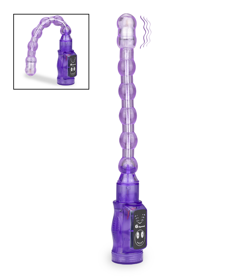 Flexible anal plug vibrator