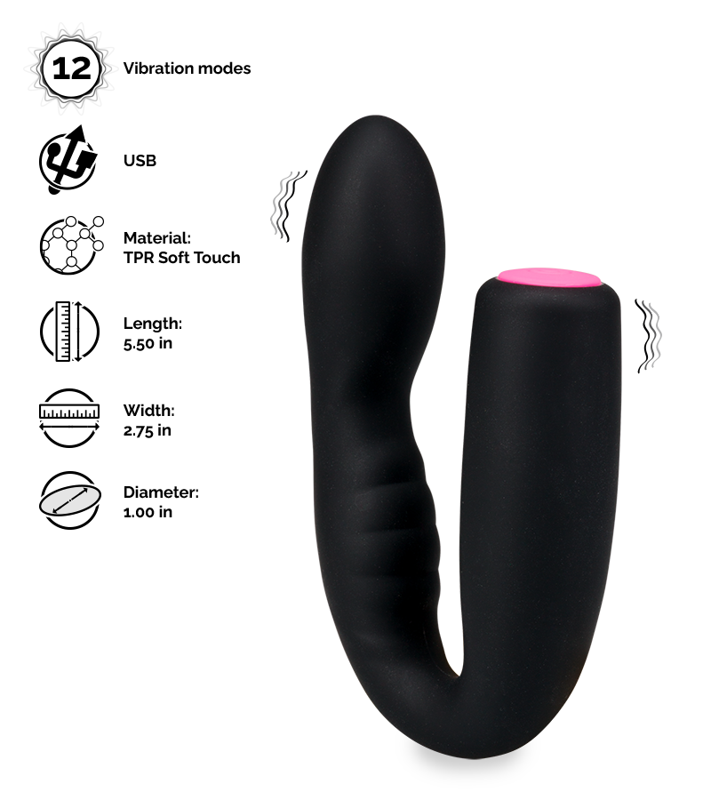 Flexible clit and G-spot vibrator
