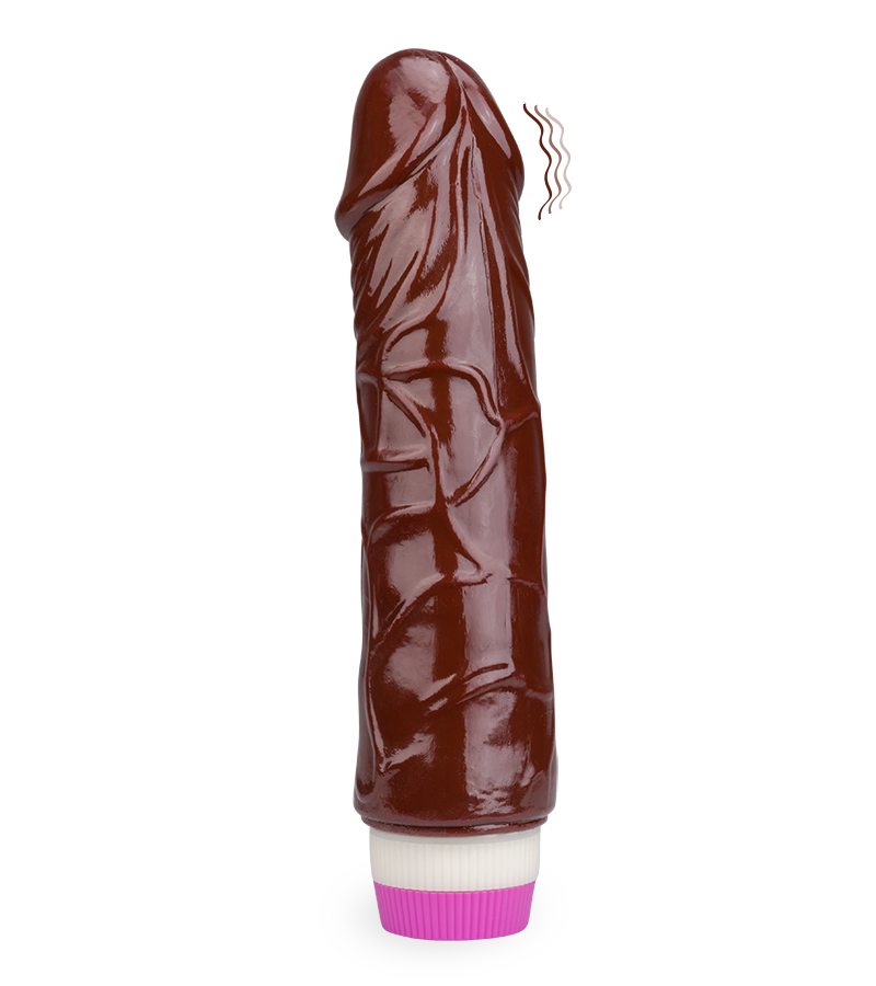 Flexible realistic black vibrating dildo