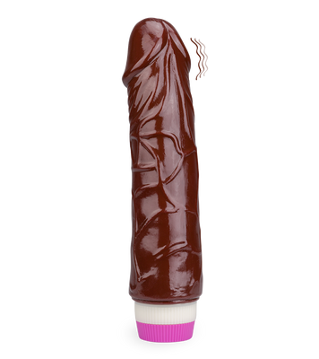 Flexible realistic black vibrating dildo