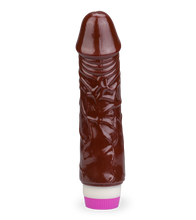 Load image into Gallery viewer, Flexible realistic black vibrating dildo