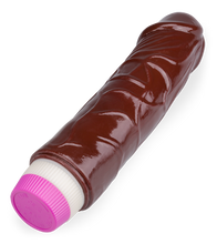 Load image into Gallery viewer, Flexible realistic black vibrating dildo