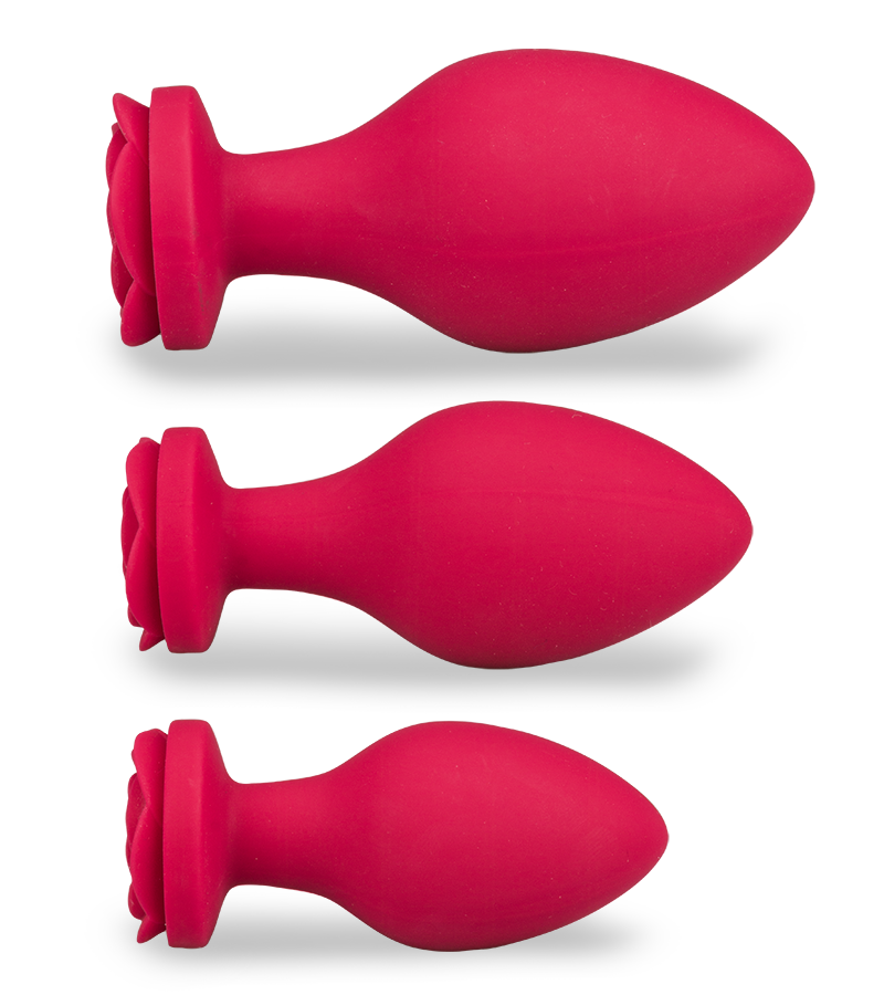 Forever set of 3 silicone butt plugs