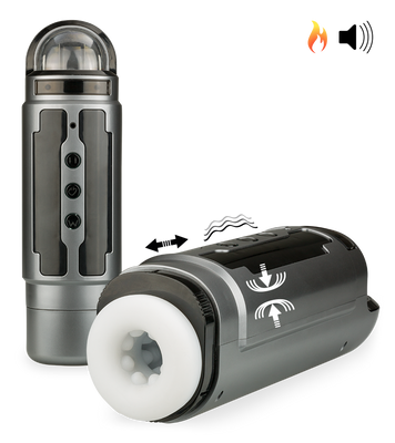 Frenzy thrusting and vibrating heated airbag male masturbator