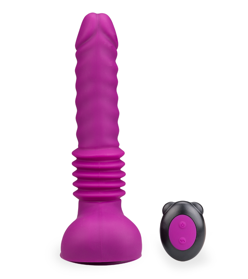 Fucking machine with vibrating dildo