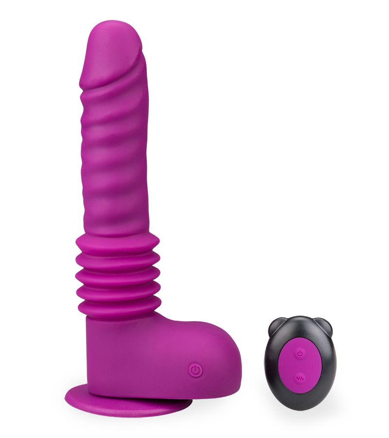 Fucking machine with vibrating dildo