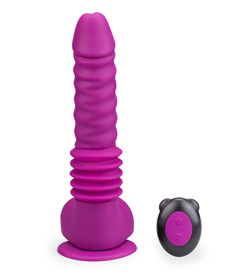 Fucking machine with vibrating dildo