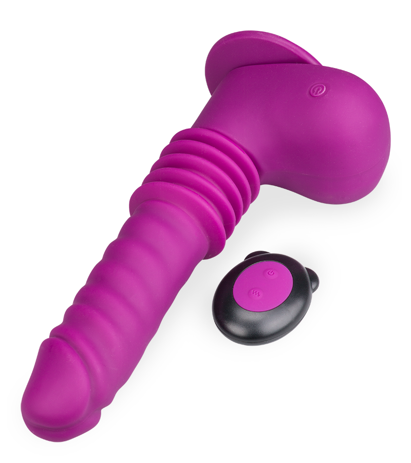Fucking machine with vibrating dildo