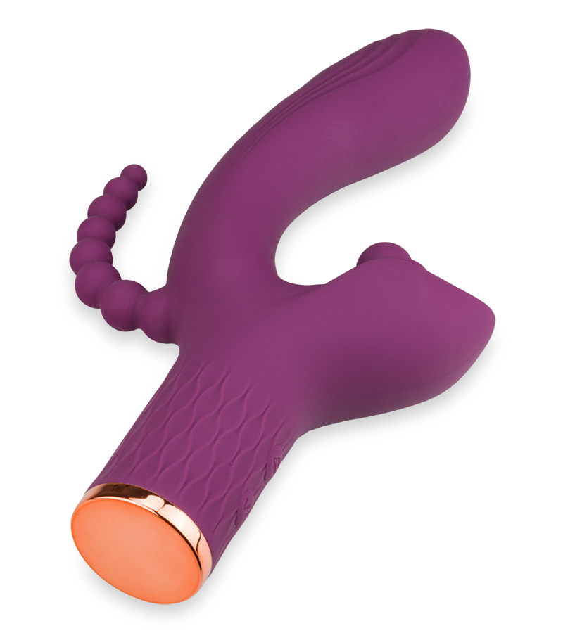 Funky triple stimulation rabbit vibrator