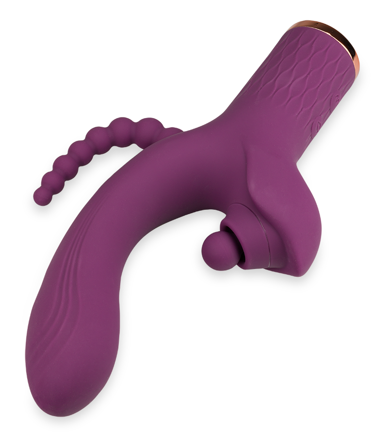Funky triple stimulation rabbit vibrator
