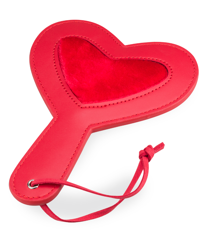 Fur-lined heart paddle