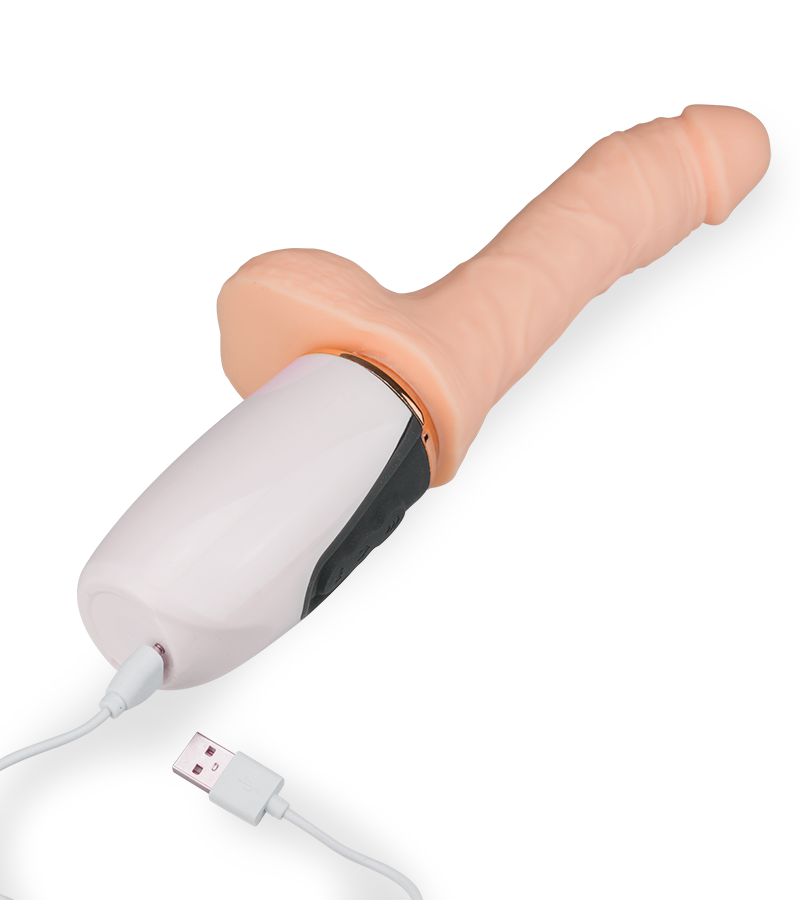 Gabriel telescopic and heated vibrating dildo