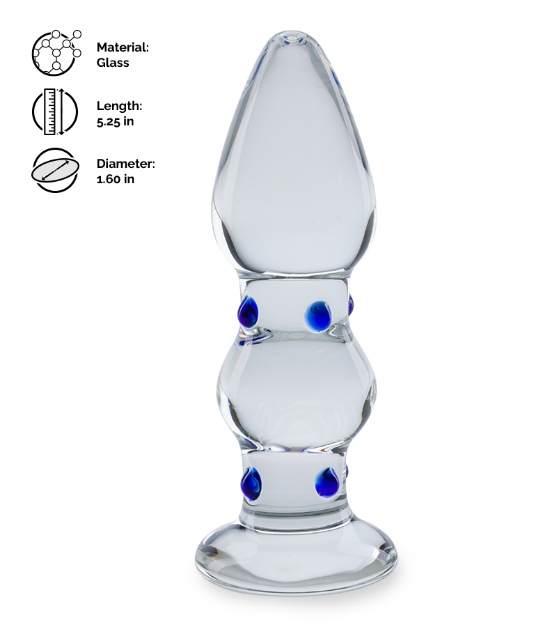 Gem glass anal plug