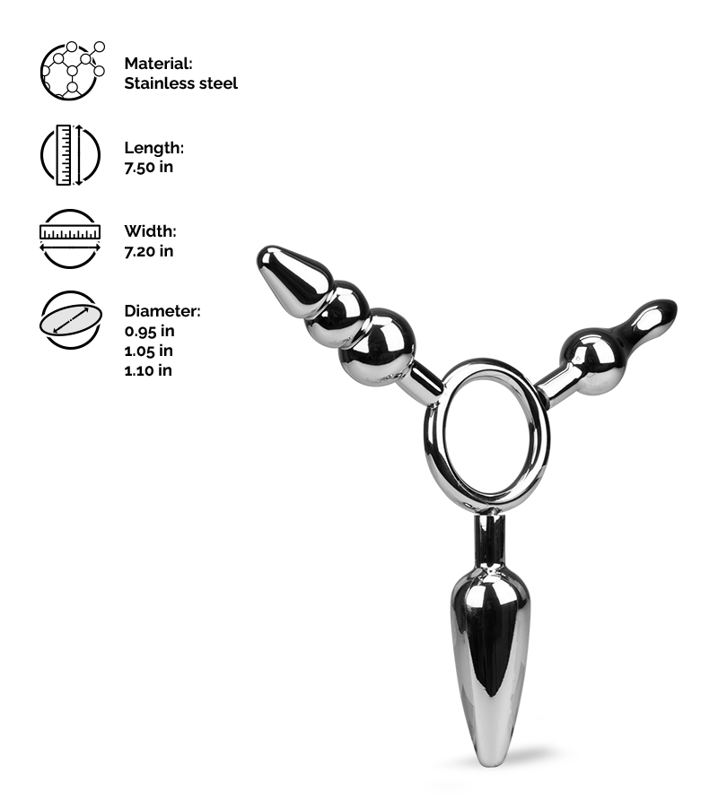 Geode triple metal butt plug