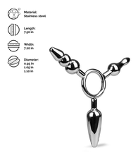 Load image into Gallery viewer, Geode triple metal butt plug