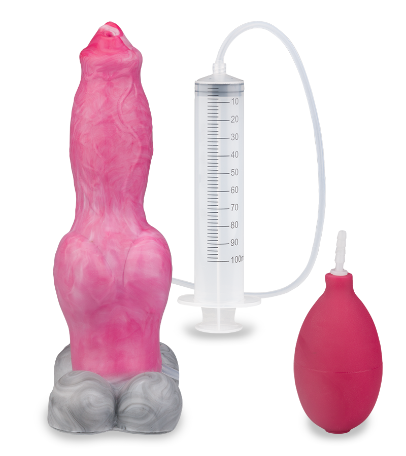 German Shepherd ejaculating dog dildo