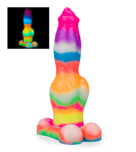 Load image into Gallery viewer, German Shepherd glow-in-the-dark suction-cup dog dildo