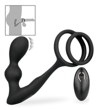 Load image into Gallery viewer, Gia vibrating prostate massager with double cock ring