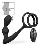 Gia vibrating prostate massager with double cock ring