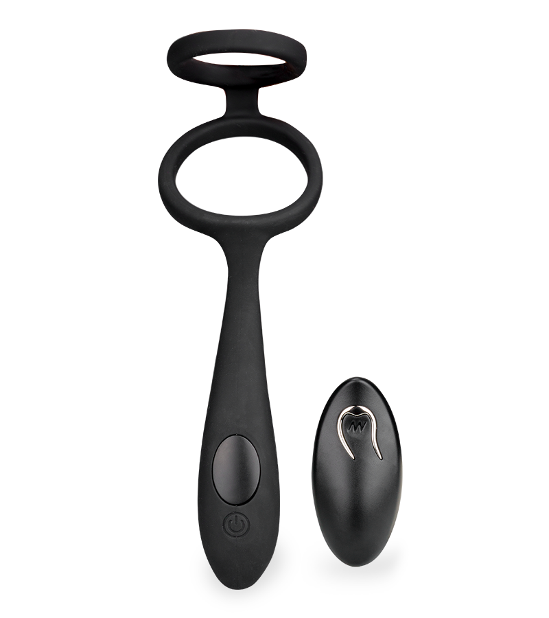 Gia vibrating prostate massager with double cock ring