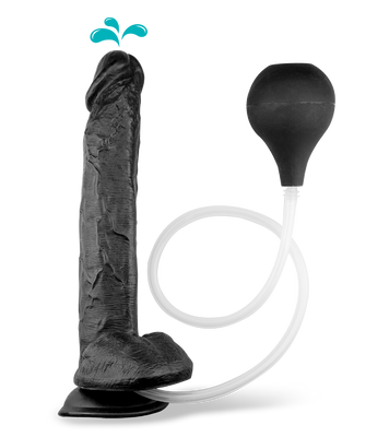 Giant ejaculating suction-cup dildo