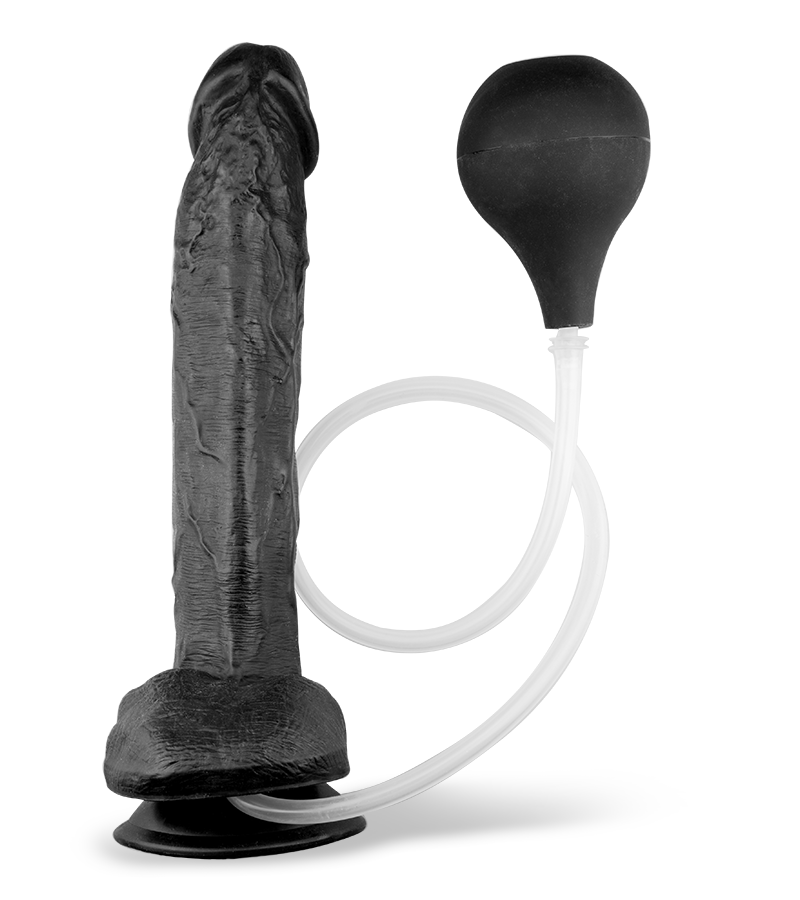 Giant ejaculating suction-cup dildo