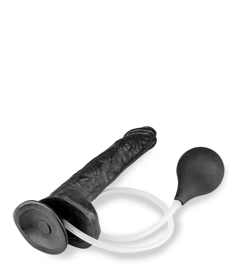 Giant ejaculating suction-cup dildo