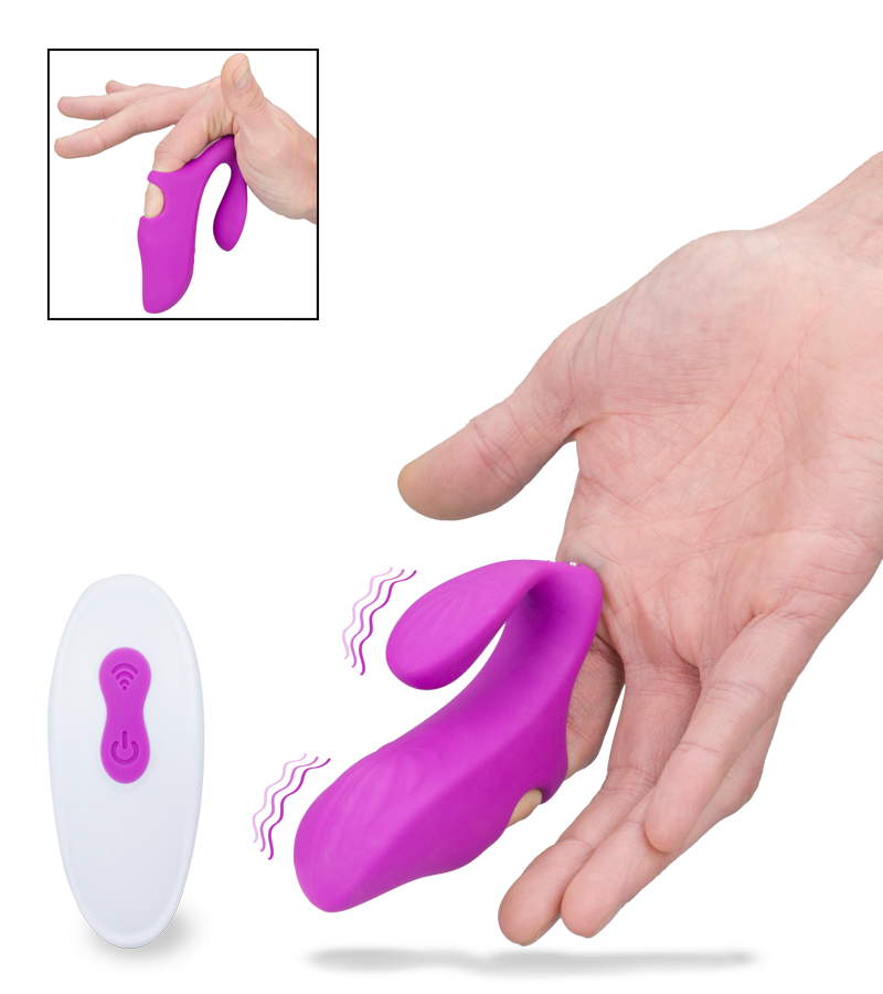 Ginger remote-controlled double-stimulation finger vibrator