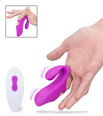 Ginger remote-controlled double-stimulation finger vibrator