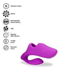 Load image into Gallery viewer, Ginger remote-controlled double-stimulation finger vibrator