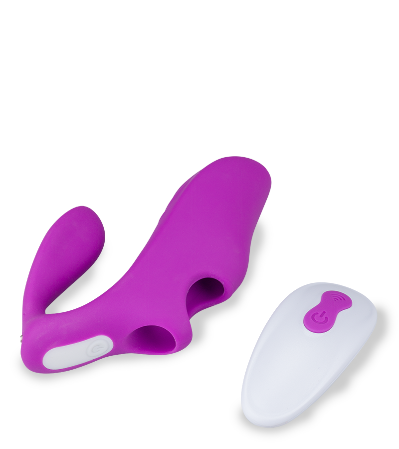 Ginger remote-controlled double-stimulation finger vibrator