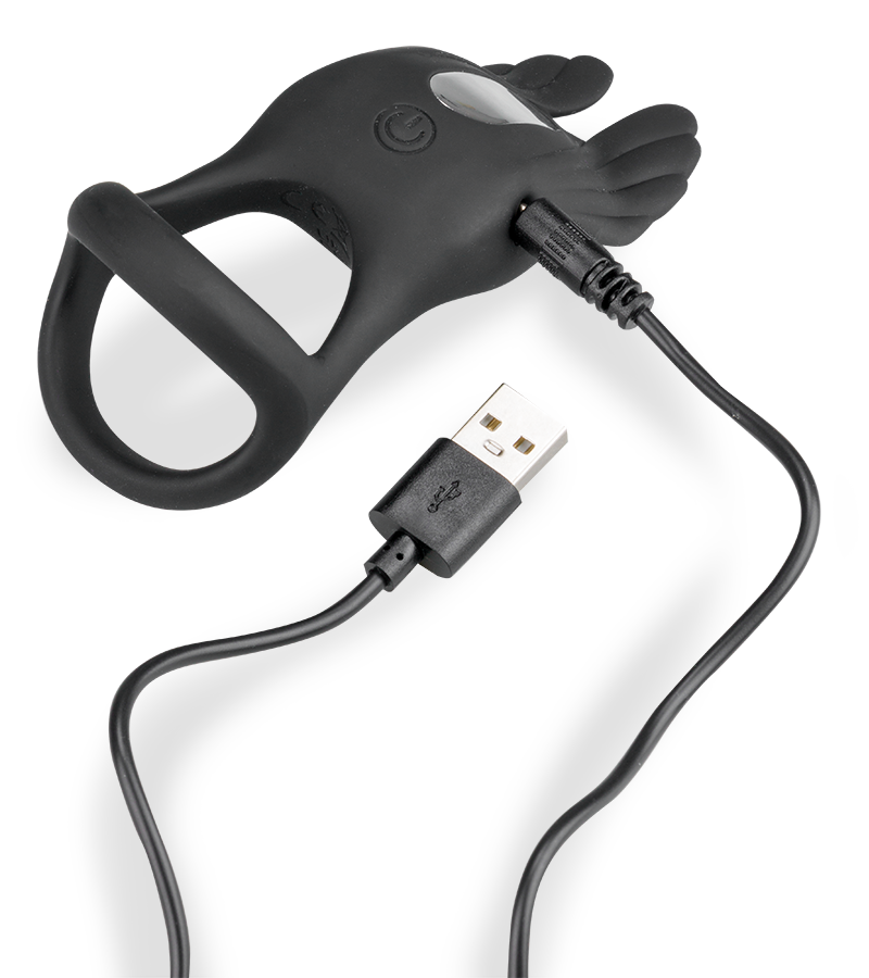 Giver triple cock ring with clit stimulator