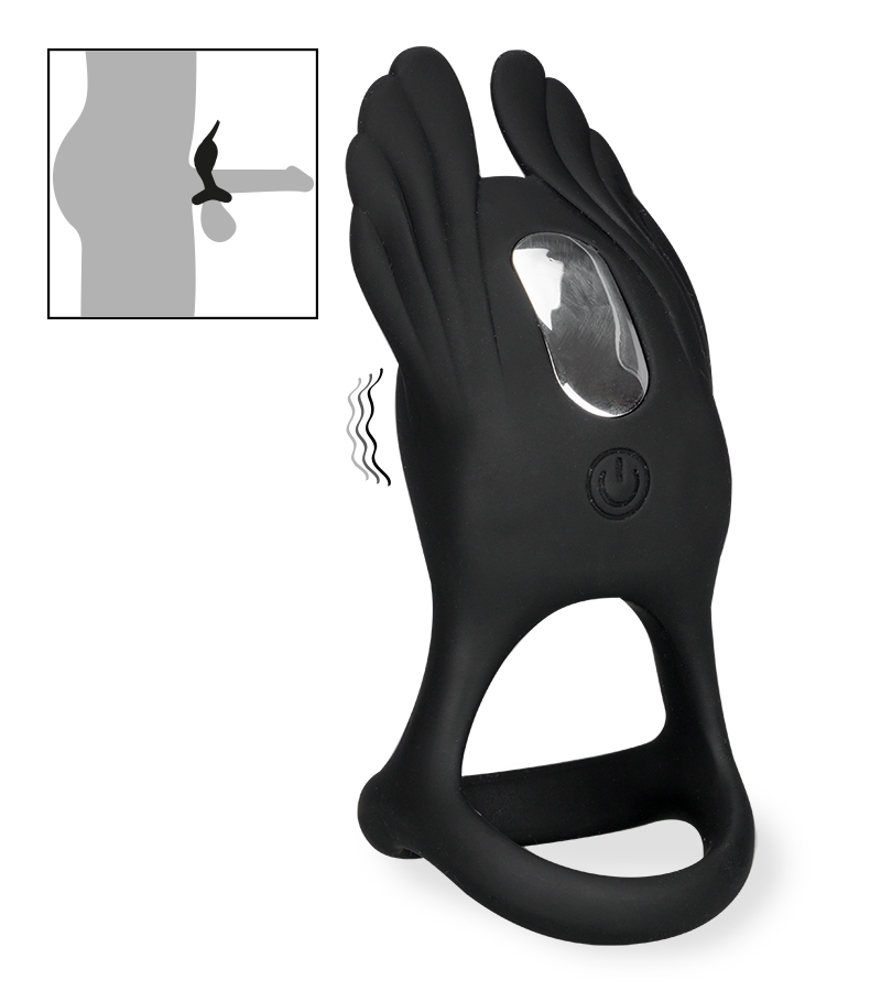 Giver triple cock ring with clit stimulator