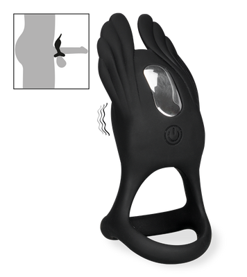 Giver triple cock ring with clit stimulator