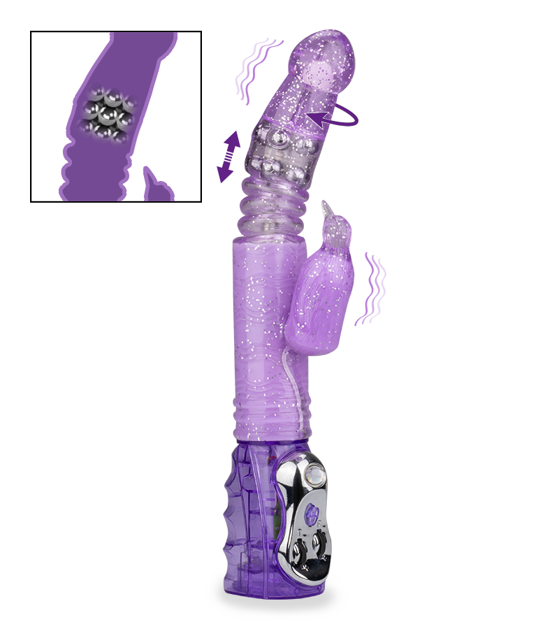 Glitter Penguin up and down rabbit vibrator