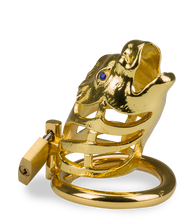Load image into Gallery viewer, Golden Dragon Chinese zodiac penis chastity cage