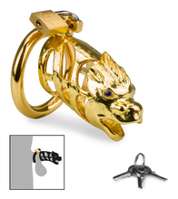 Load image into Gallery viewer, Golden Dragon Chinese zodiac penis chastity cage