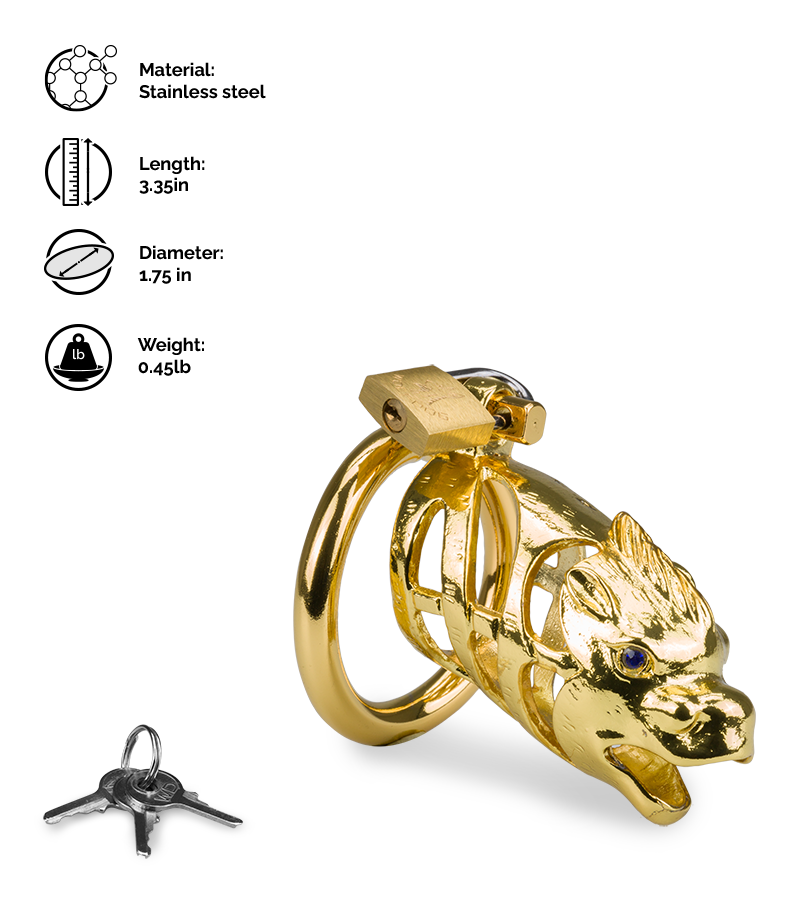 Golden Dragon Chinese zodiac penis chastity cage
