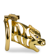Load image into Gallery viewer, Golden Dragon Chinese zodiac penis chastity cage