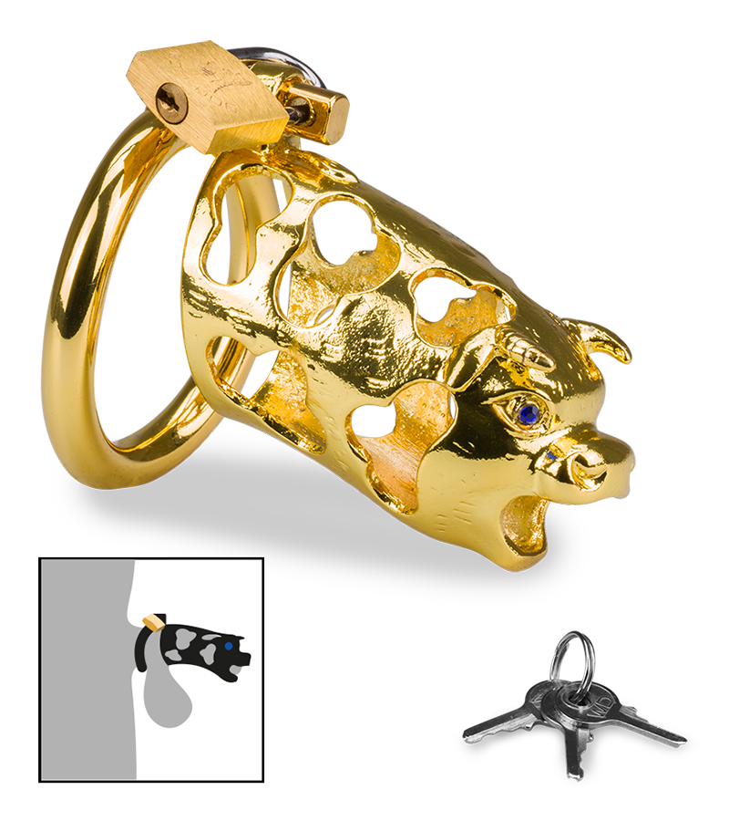Golden Ox Chinese zodiac penis chastity cage